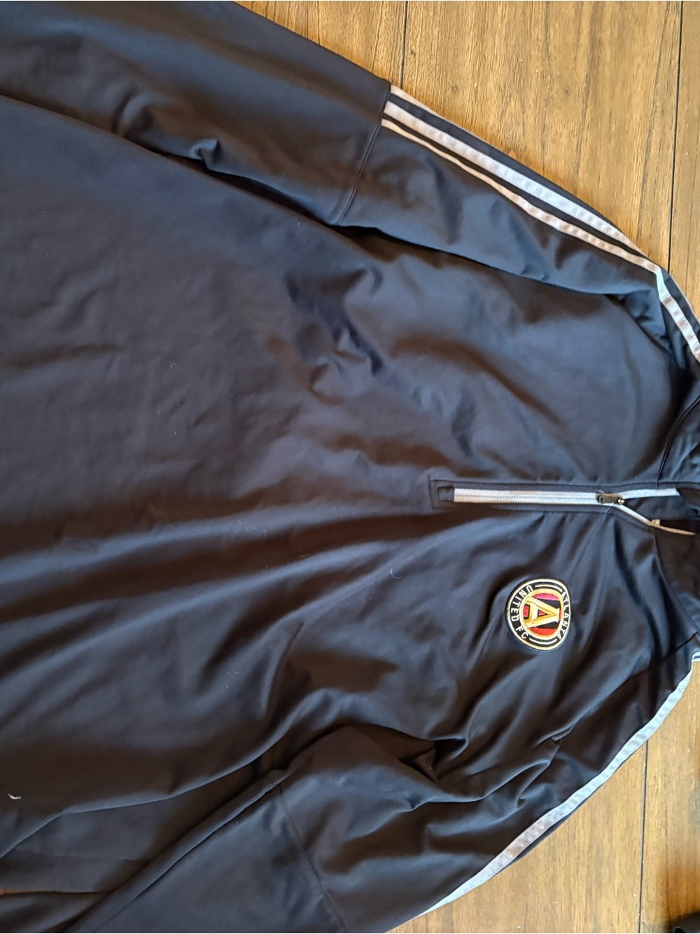 Adidas Black Quarter-Zip Track Jacket with Silver Stripe Detail